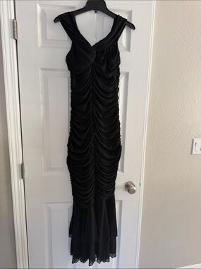 Black Ruched Mermaid Prom Dress